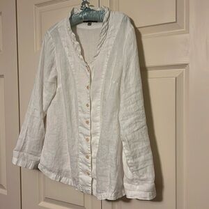 FLAX white long sleeve tunic